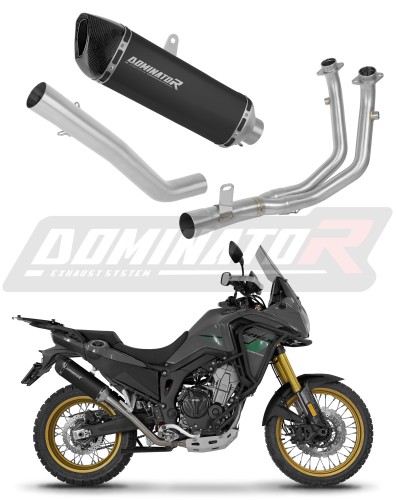 complete exhaust system with muffler DOMINATOR Full System HP6 BLACK fits the motorcycle Rieju Aventura 500 2023   2026